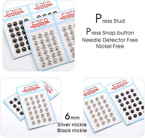 YICBOR 288sets/lot Sew-on PressSnap Buttons Metal Snap Fastener Buttons Press Button for Sewing Clothing(Silver nickle  6mm) - Image 3